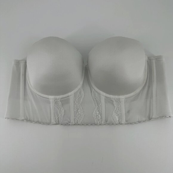 Parfait Womens White Elissa Strapless Long Line Bustier Bra Size 38DD - Picture 1 of 8